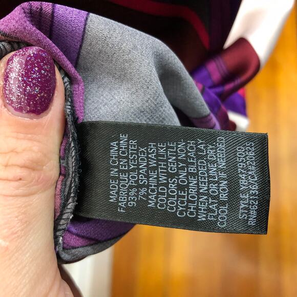 Guess Jeans Bold Pattern Satin Racerback Ribbon Tie Up Back 90's Vintage 3 - Picture 12 of 14